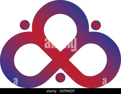 Clover and infinity vector icon or logo design Stock Vector