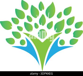 Creative Leaf Healthy People Life Abstract Logo Design Medical Symbol Vector. Pro Vector Stock Vector