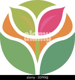 Drop Water Lotus logo design vector icon symbol leaf water, logo designs Concept Template Stock Vector