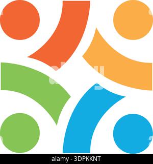 Set of creative colorful social group logos and business cards Stock Vector