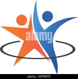 Star logo people success template vector Stock Vector