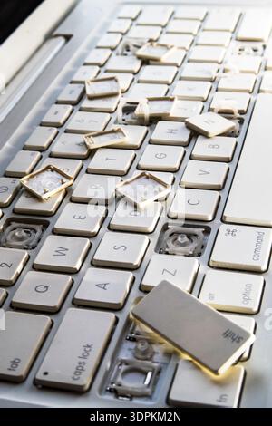 Close up of a broken computer keyboard, 2026, United States Stock Photo