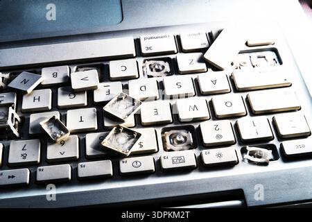Close up of a broken computer keyboard, 2026, United States Stock Photo