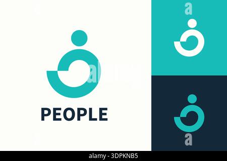 People Abstract Human Connection Logo Design Representing Community and Modern Identity Concept Stock Vector