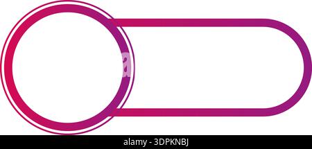 A rectangular infographic element with rounded corners, gradient fill, and circle with contour for infographic charts. Stock Vector