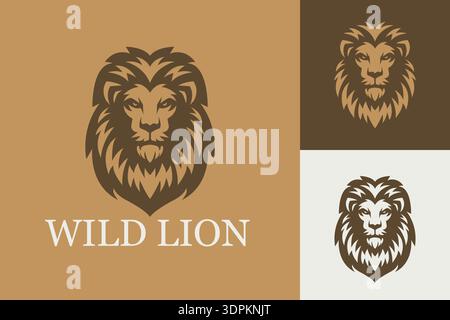 Wild Lion Majestic Animal Logo Design Representing Strength Courage and Bold Identity Concept Stock Vector