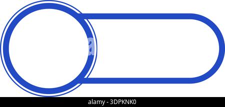 A rectangular infographic element with rounded corners and circle with contour detail for infographic chart layouts. Stock Vector