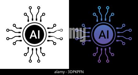 Artificial Intelligence or Generative AI logo icon Gradient Icon for app and web vector stock illustration Stock Vector