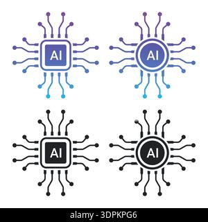 Artificial Intelligence or Generative AI logo icon Gradient Icon for app and web vector stock illustration Stock Vector