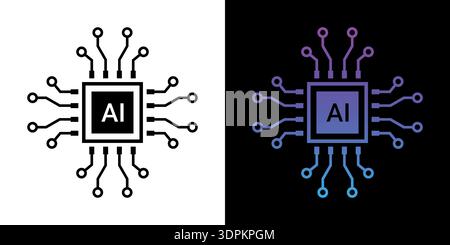 Artificial Intelligence or Generative AI logo icon Gradient Icon for app and web vector stock illustration Stock Vector