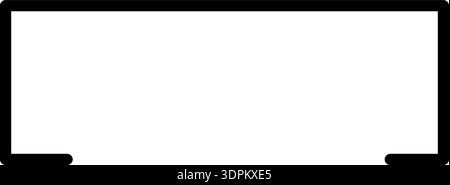 Line forms a squared rectangle frame with an open side and a thick outline. Stock Vector