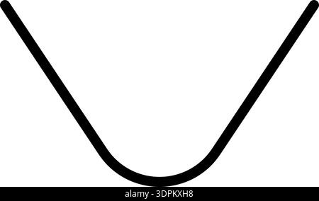 Line forms a shape with rounded corners and a thick outline. Stock Vector