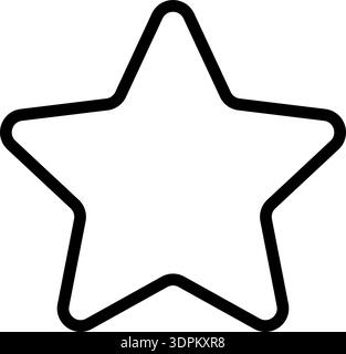 Line forms a star with rounded corners and a thick outline. Stock Vector