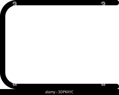 Line forms a squared shape with rounded corners and a thick outline. Stock Vector
