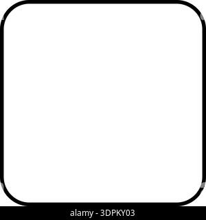 Line forms a square with rounded corners and a thick outline. Stock Vector