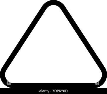 Line forms a triangle with rounded corners and a thick outline. Stock Vector