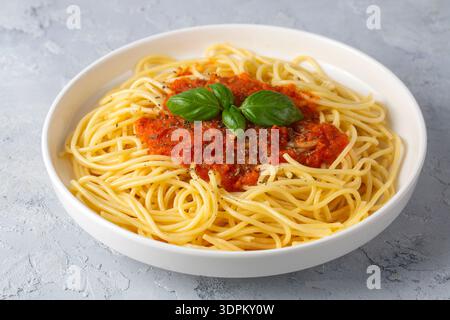 Delicious appetizer classic Italian spaghetti pasta and tomato sauce - Spaghetti bolognese Stock Photo