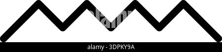 Line forms a zigzag shape with a thick outline and geometric form. Stock Vector