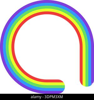 Circle made of a rainbow colored path. Stock Vector