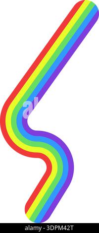 Rainbow colored curved line. Stock Vector