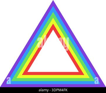 Rainbow colored line forming a triangle shape. Stock Vector
