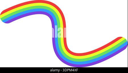 Rainbow colored path in a wave shape. Stock Vector