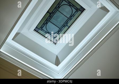 Elegant skylight with moldings and millwork Stock Photo