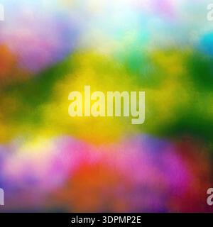 Colourful abstract in a soft focus painterly style of a leafy woodland. Stock Photo