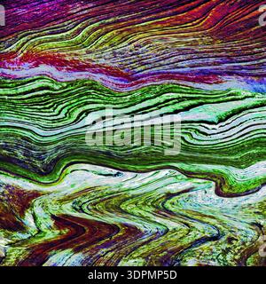 Abstract pattern of wavy sandstone lines and flowing rock strata. Coyote Buttes, Vermilion Cliffs National Monument, USA. Stock Photo