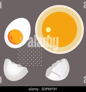 ready for Easter - Beaten Egg Yolks In A Bowl - Stock Illustration as EPS 10 File Stock Vector