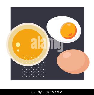 ready for Easter - Beaten Egg Yolks In A Bowl - Stock Illustration as EPS 10 File Stock Vector