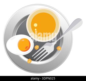 ready for Easter - Beaten Egg Yolks In A Bowl - Stock Illustration as EPS 10 File Stock Vector