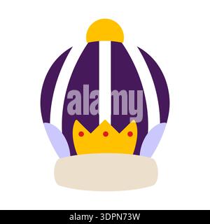 Happy Carnival banner. Costume hat. Holiday celebration. Vector illustration, flat design Stock Vector