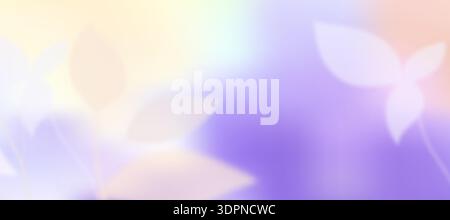 Abstract blurred leaf inspired backdrop with a gentle gradient mesh illustration. Floral spring gradient background with soft tones. Stock Vector