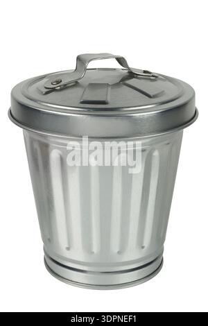 Small trash bin isolated on white background Stock Photo