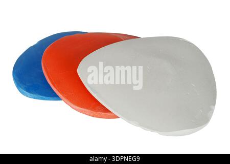 Tailor's chalk set isolated on white background Stock Photo