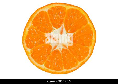 Mandarin orange half isolated on white background Stock Photo
