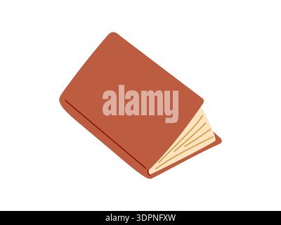 Thick slightly open book or daily planner. Vector illustration for publishing, stationery brands, lifestyle blogs Stock Vector