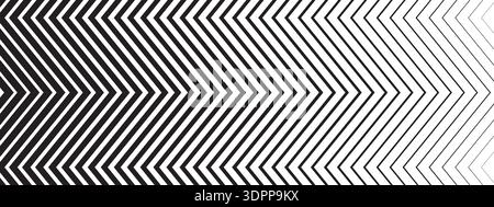 Background with repeated vertical zigzag lines with different thickness. Black and white zig zag pattern. Parallel jagged stripes texture Stock Vector