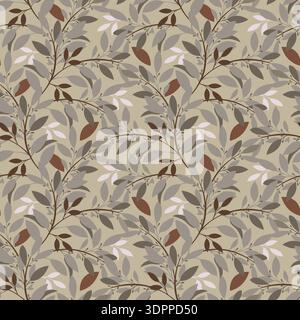 Vector seamless pattern with leaves Stock Vector