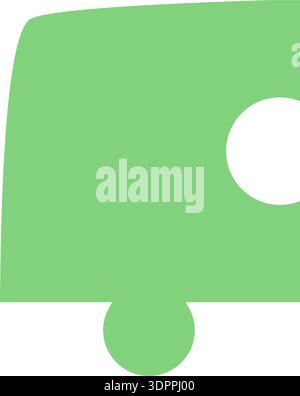 Flat Green Jigsaw Puzzle Piece Stock Vector