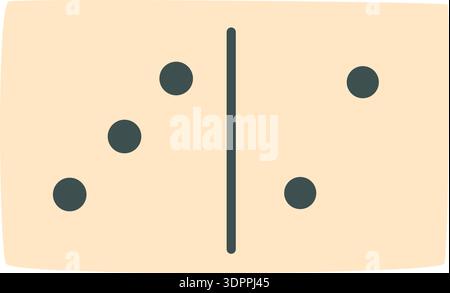 Simple Black And White Domino Tile Stock Vector