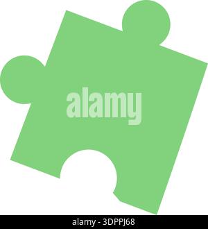 Flat Green Jigsaw Puzzle Piece Stock Vector