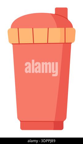 Flat Protein Shaker Sticker Stock Vector
