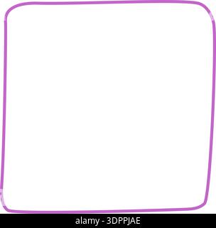 Hand Drawn Organic Purple Square Frame Stock Vector