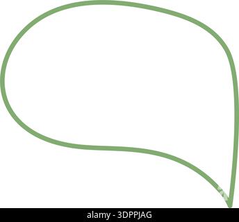 Fluid Green Hand Drawn Speech Bubble Stock Vector