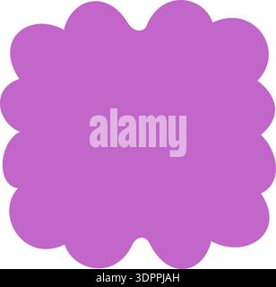 Retro Groovy Scallop Wavy Rectangle Border Stock Vector