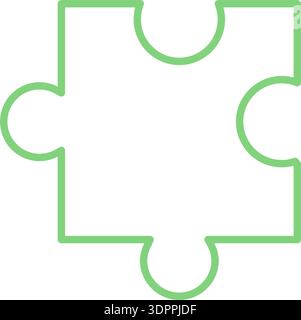 Flat Outline Jigsaw Puzzle Piece Stock Vector