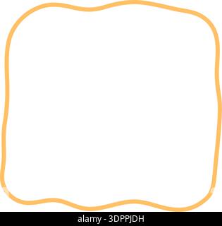 Hand Drawn Wavy Square Text Frame Stock Vector