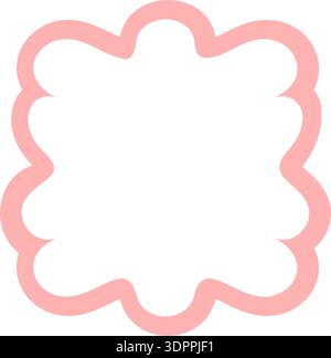 Groovy Pink Wavy Scallop Outline Frame Stock Vector
